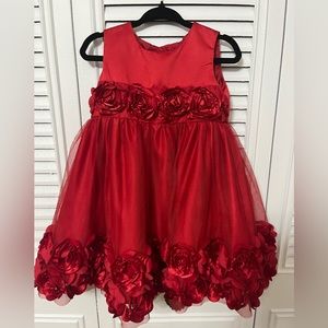 Formal Red Dress with Roses Baby/Toddler